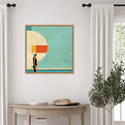 «Mid Century Pool» par Layla Oz, reproduction d'art sur toile encadrée