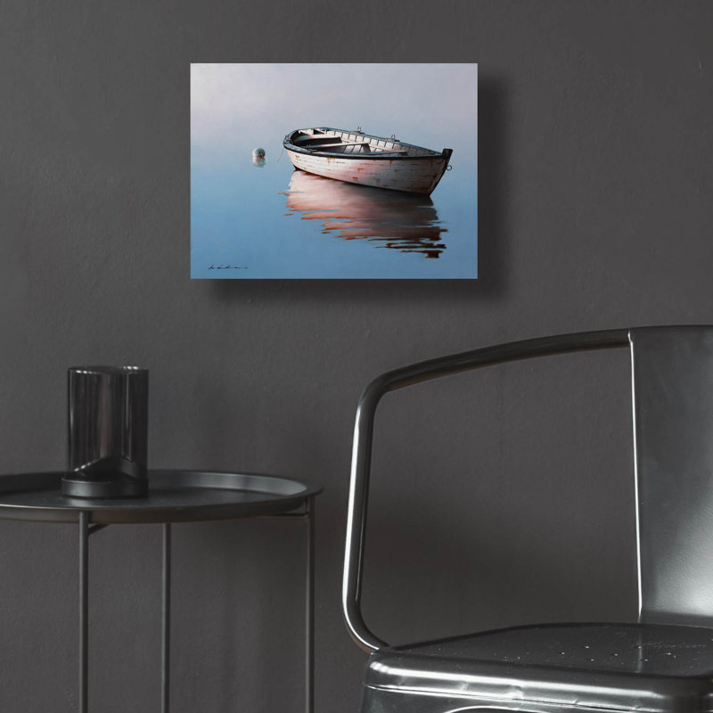 «Lonely Boat 2017» par Zhen-Huan Lu, art mural en verre acrylique, H 12 po x l 16 po x P 0,13 po