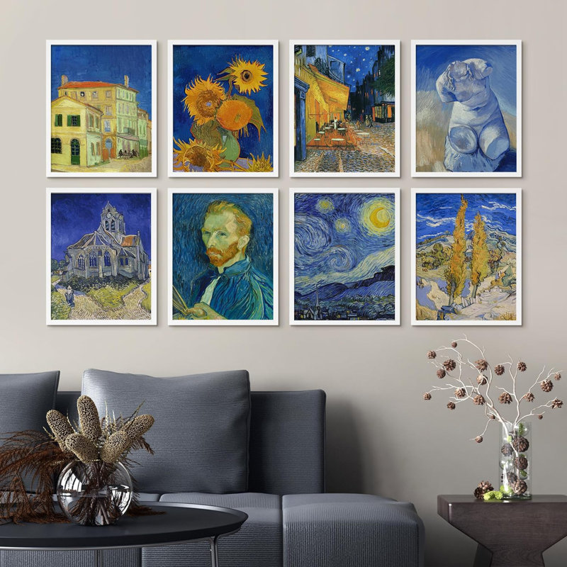 Collection de beaux-arts Vincent Van Gogh, L 11 po x H 14 po, Cadre blanc