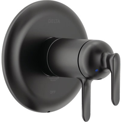 Delta Bonacci 17 Series Dual-Function Thermostatic Valve Trim Kit, Matte Black 2 Handle Set for Shower Faucet System, Matte Black (Valve Not Included)