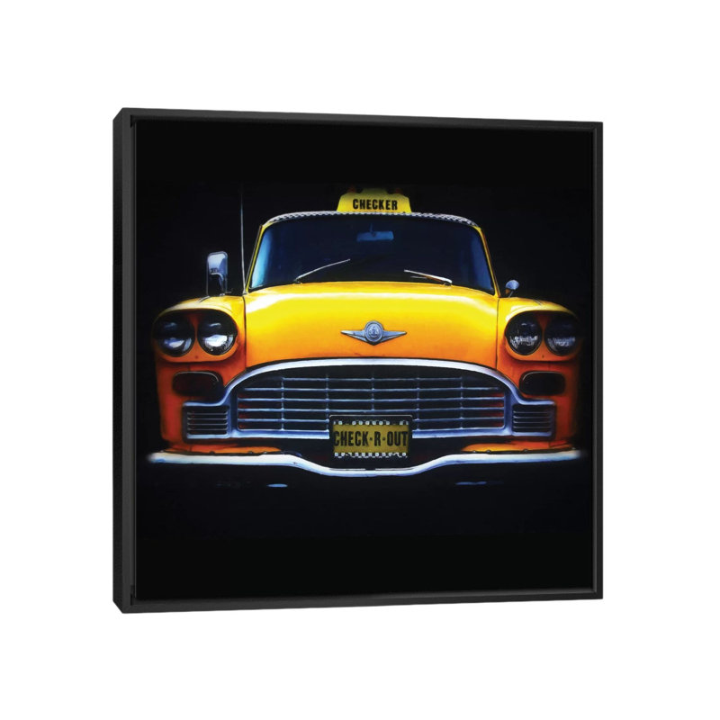 « check r out », impression sur toile, H 18 po x l 18 po x P 1,5 po, Toile avec cadre noir, Pas de tapis