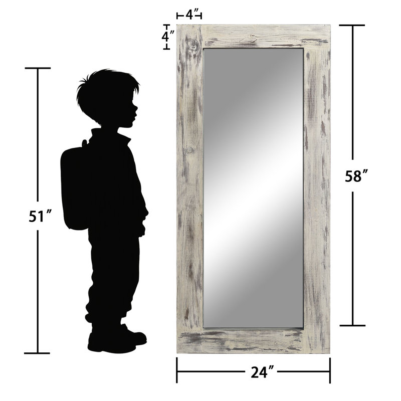 Miroir pleine grandeur Ludovic, Blanc patiné, 58 po x 24 po
