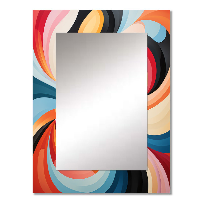 Opt Art Chromatic Elixir VII - Op Art Mirror, Modern Decorative Wall Mirror, Printed Metal Art, 32" x 24"