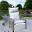 Fauteuil inclinable d'extérieur en osier avec dossier réglable et accoudoirs, chaises de conversation toutes saisons, pour balcon de cour pour piscine