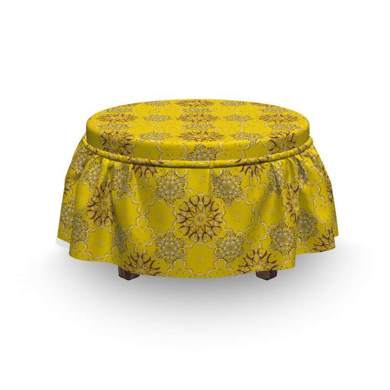Housse pour repose-pieds à fleurs tourbillony