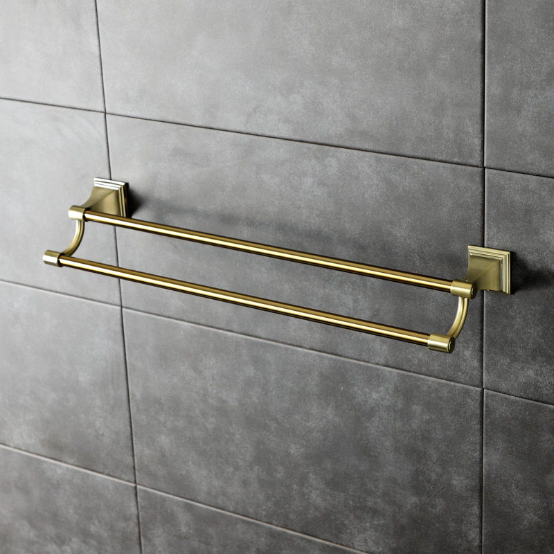 Kingston Brass Monarch Dual Towel Bar, Brushed Brass
