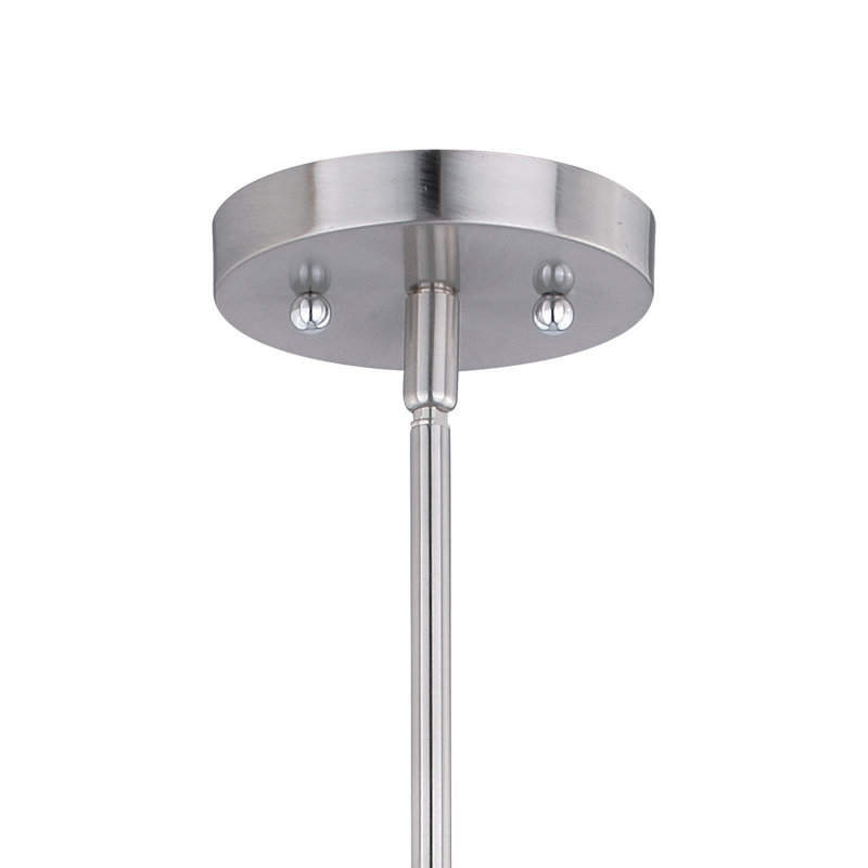 Luminaire suspendu en forme de dôme à 1 lumière Manville, H 17 po x l 9 po x P 9 po, Nickel satiné