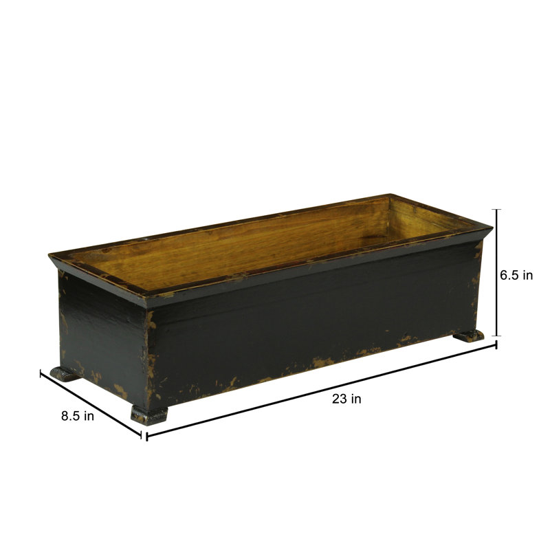 Pot à fleurs en bois Maghakia, Noir