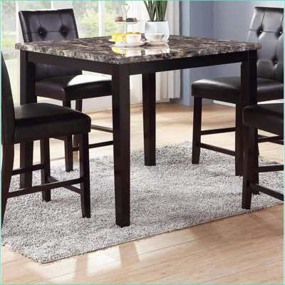 Dining Tables | Mesa de Comedor, Modern Dark Brown 4-Seater Counter Height for Small Dining Rooms, 42"x42"x36"H | Square