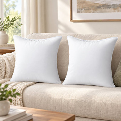Coussin carré de 40 cm en polyester (lot de 2) pour salon et chambre à coucher