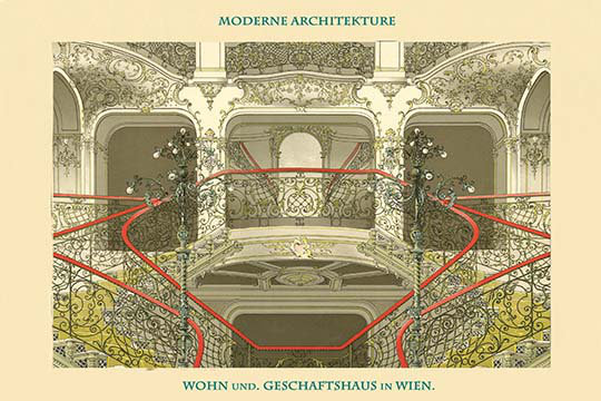 «Ironwork and Railings Vienna Aprtment Building Autriche» par Fellner and Helmer, impression, H 28 po x l 42 po x P 1,5 po