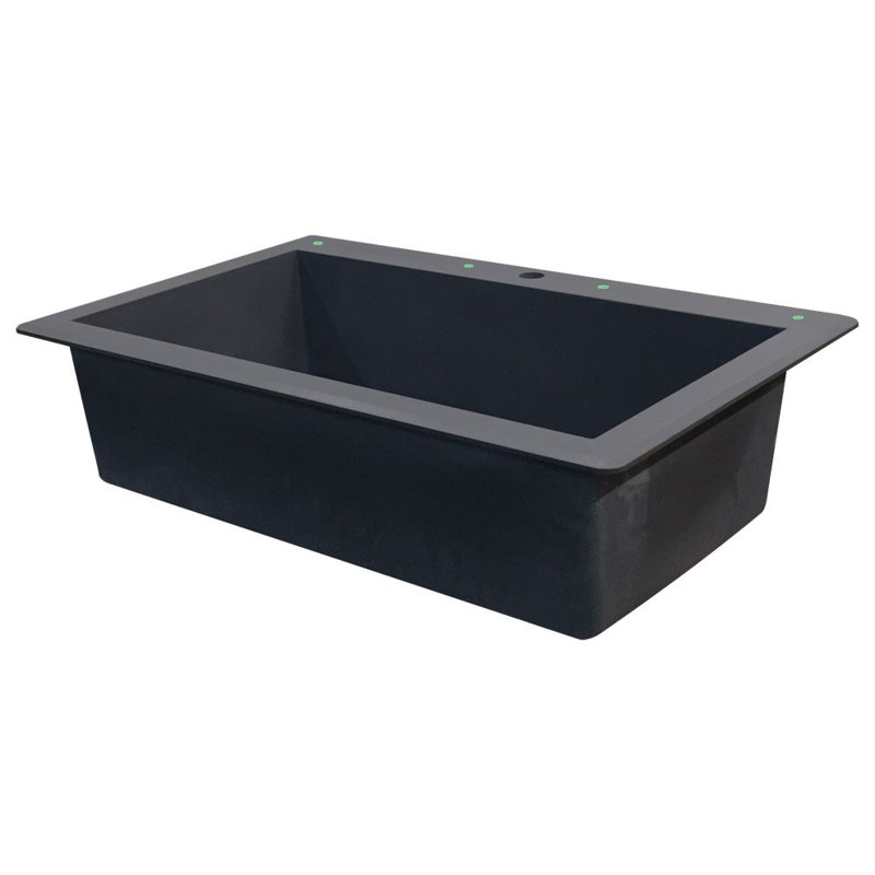 Radius 33'' L Drop-In Single Bowl Kitchen Sink, Grey