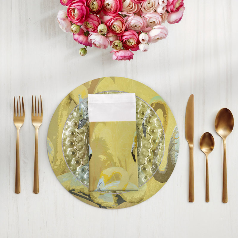 Palm Springs Cotton Sateen Dinner Napkins, Golden