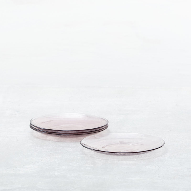 Los Cabos Glass Dinnerware 8" Salad Plate, Pink