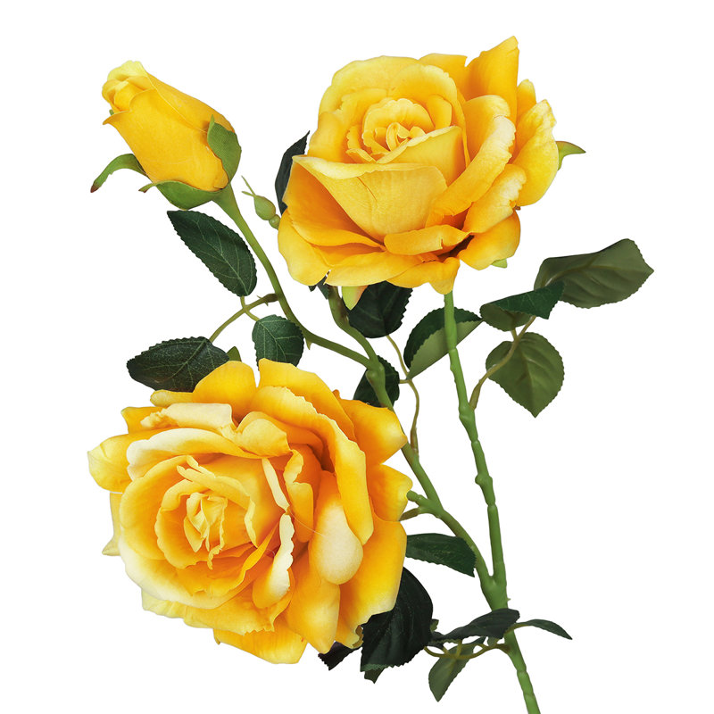 Fleur artificielle rose, Jaune