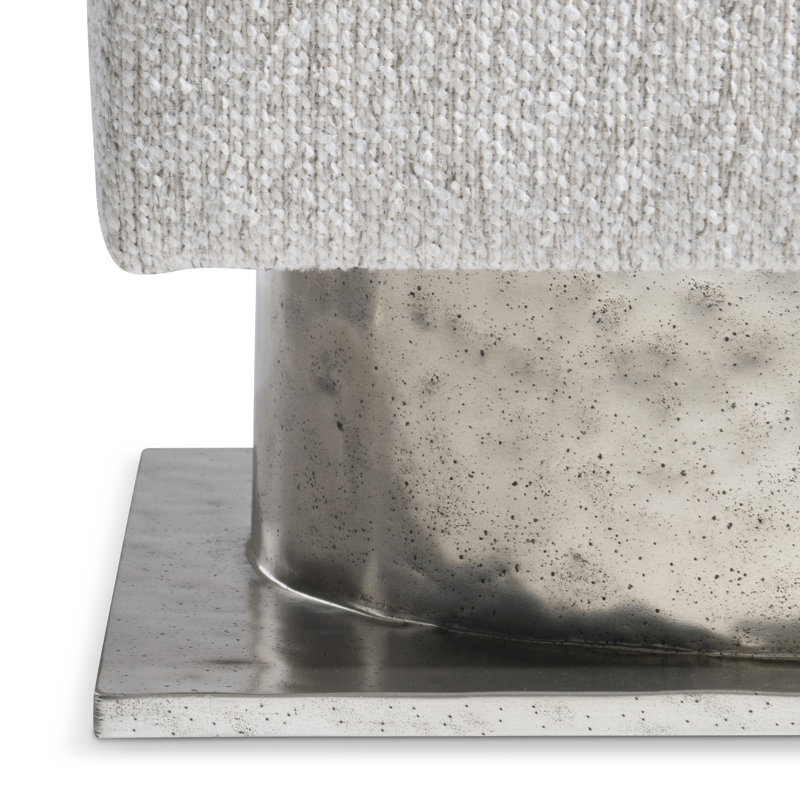 Prado 18" Gray Upholstered Square Accent Stool