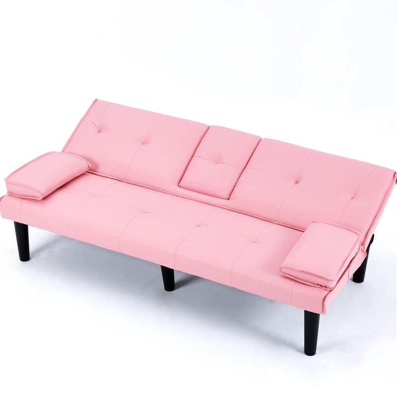 Pink 67-Inch Bed With Cup Holder And Fabric For Long - Lasting Use 67 , , 2, Pink