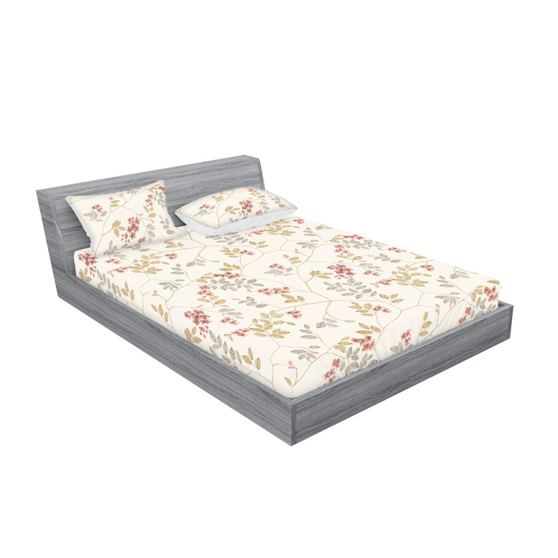 Drap-housse et taies décoratives 3 pièces Ambesonne, Rubis pâle, vert avocat / floral