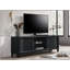 Meuble télé en bois avec console multimédia et tablettes ouvertes-1279041117