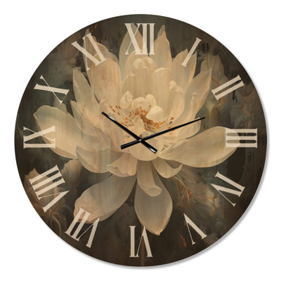 Horloge murale florale en bois - lotus Serenity Blossom