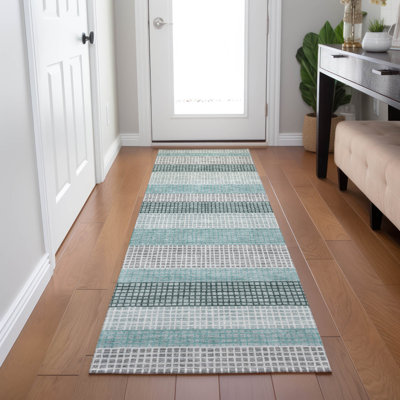 Tapis bleu sarcelle lavable à la machine intérieur / extérieur bleu sarcelle