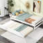Lit plateforme simple avec lit gigogne, blanc