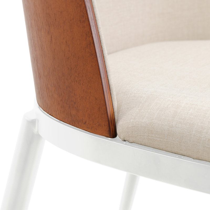 Kelce Full Back Side Chair, Noyer / beige, Ensemble de 2