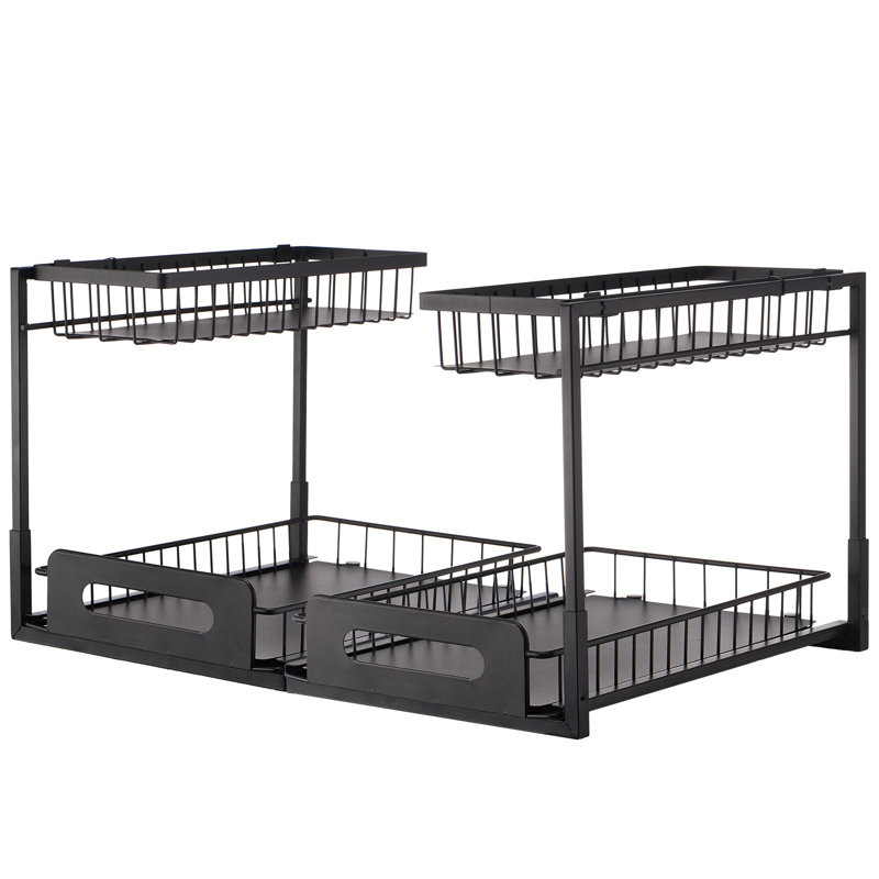Rangement sous-comptoir à 2 niveaux pour armoire sous le lavabo 10,7 "x14,2" 2 pièces