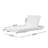 White Acacia Solid Wood Outdoor Chaise Lounge With Water Repellent Cushion,400Lbs Capacity, Modern Patio Sun Lounger For Garden,Poolside-1237753109-1237753105