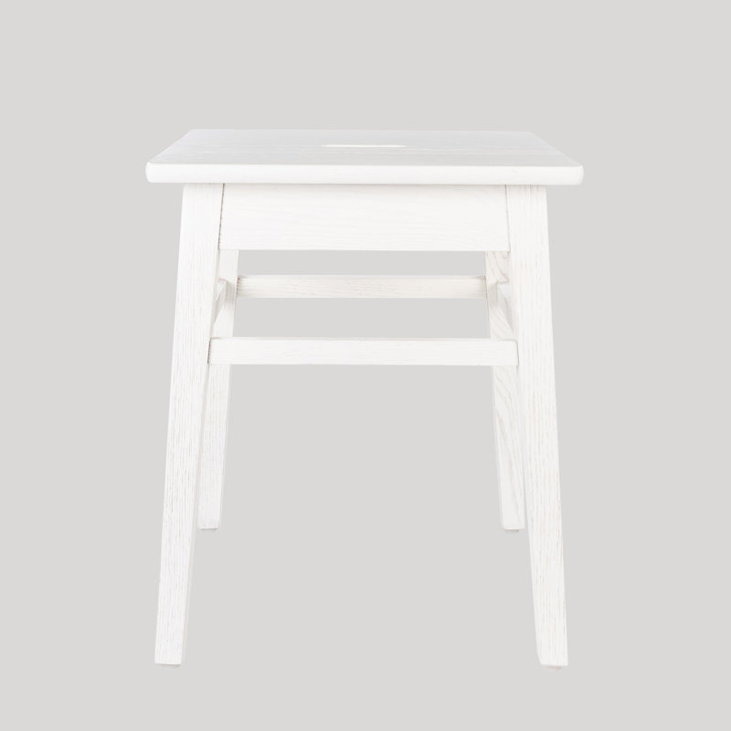 Arlean Solid Wood Accent Stool, White