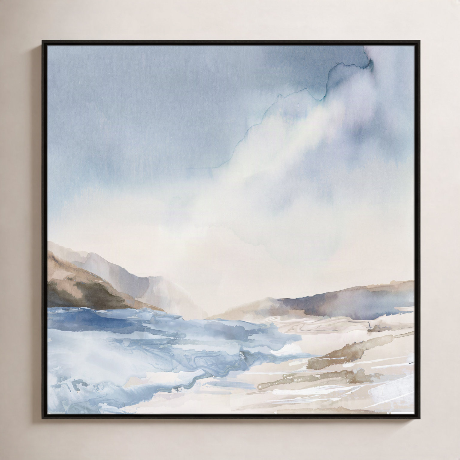 Coralie "Mystic Shores" Print, 41.5" H x 41.5" W, Espresso