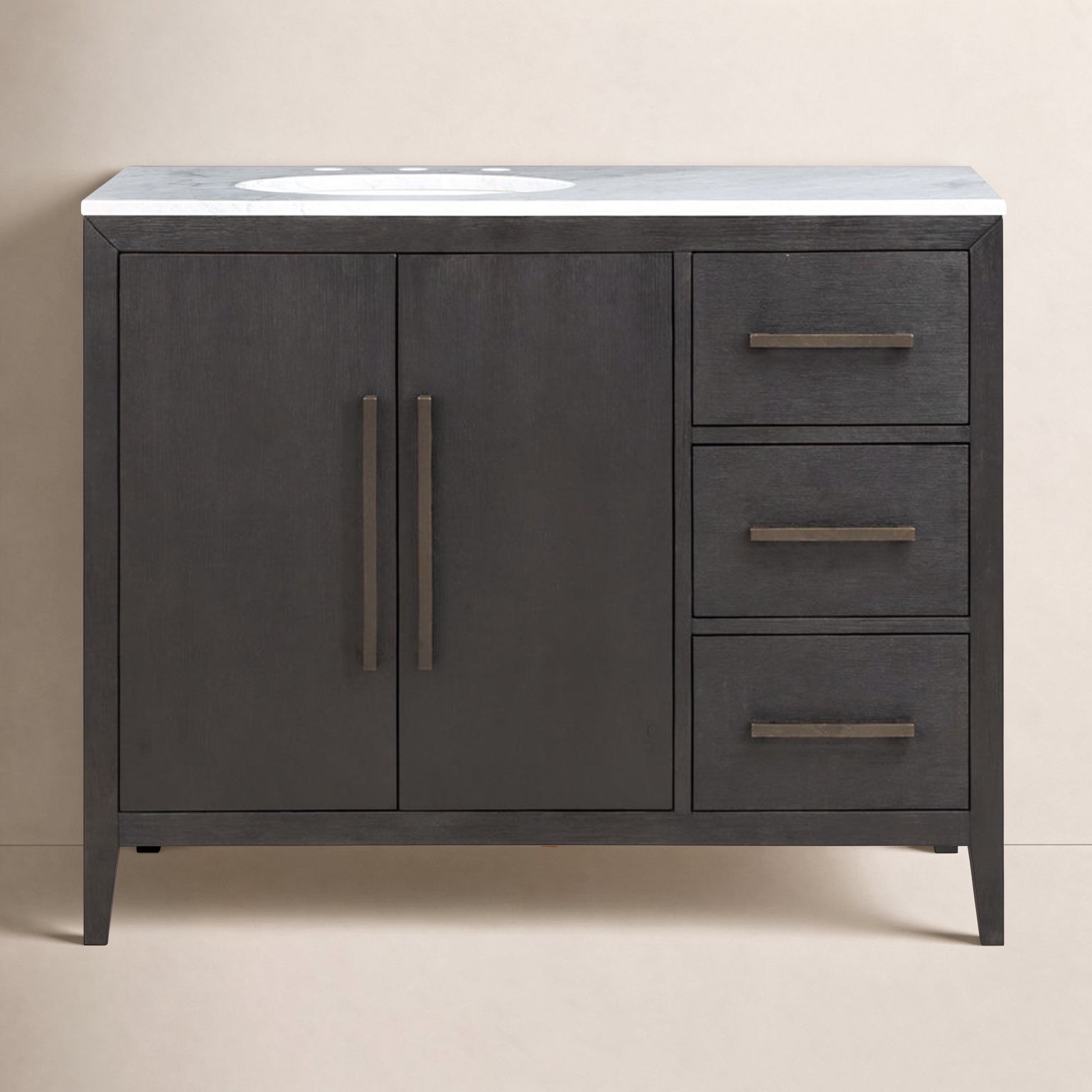 Alsup 42'' Single Bathroom Vanity, Dark Weathered Oak