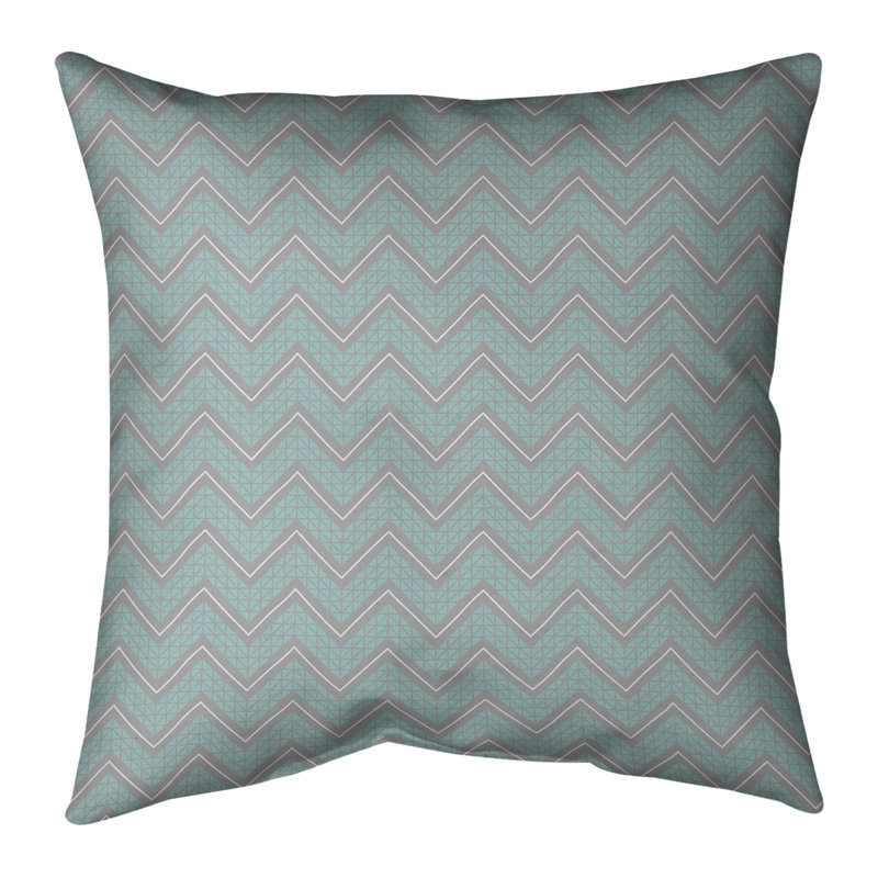 Coussin Rhonda Cheval, Gris / sarcelle, Bourre en polyester, Polyester filé