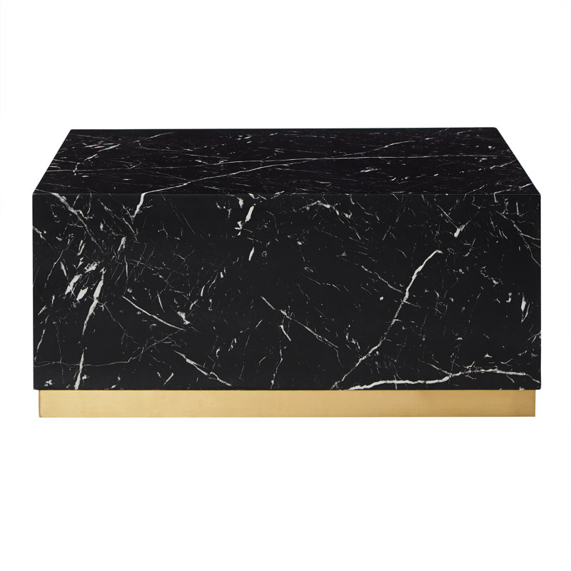 Roman Coffee Table, 16" H x 35" W x 35" D, Black