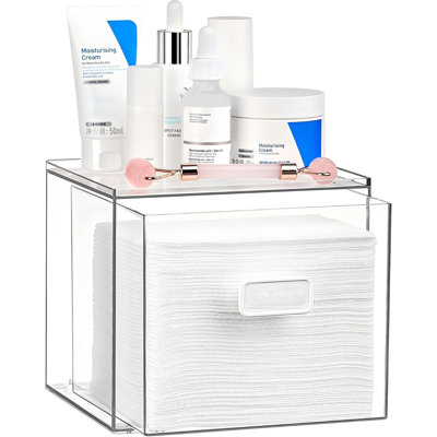 Porte-serviettes jetables pour le visage, tiroir de rangement transparent compatible avec la serviette Clean Skin Club XL, boîte en acrylique pour 50 pièces