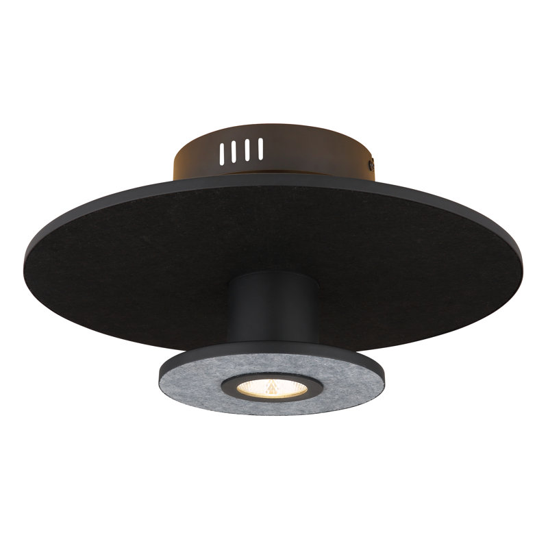 Coralene Aluminium LED Flush Mount, Black, Black
