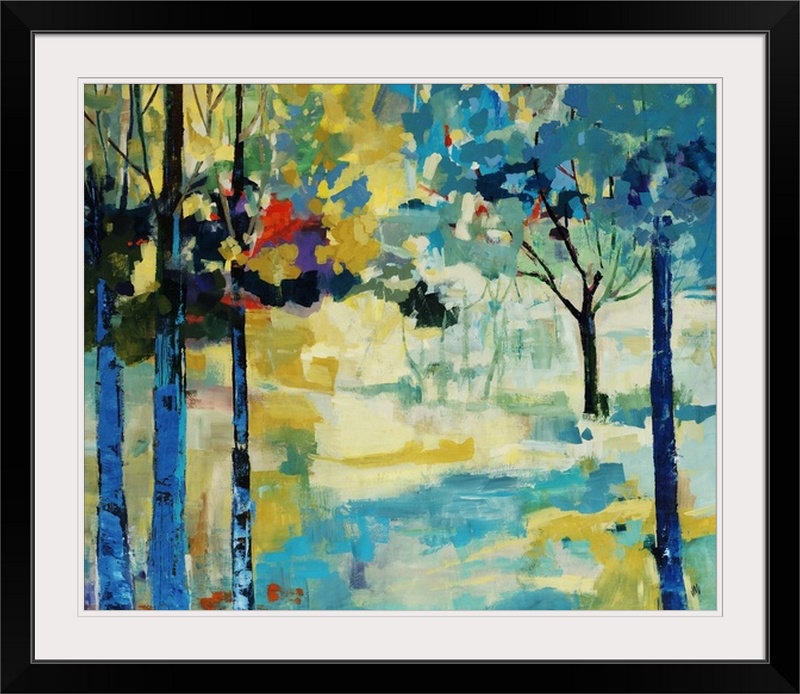 «Tolya Modern Woods» par Aniha - reproduction d'art, H 27 po x l 32 po x P 1 po, Cadre noir