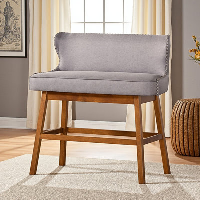 Alexio fabric button-tufted upholstered bar bench banquette