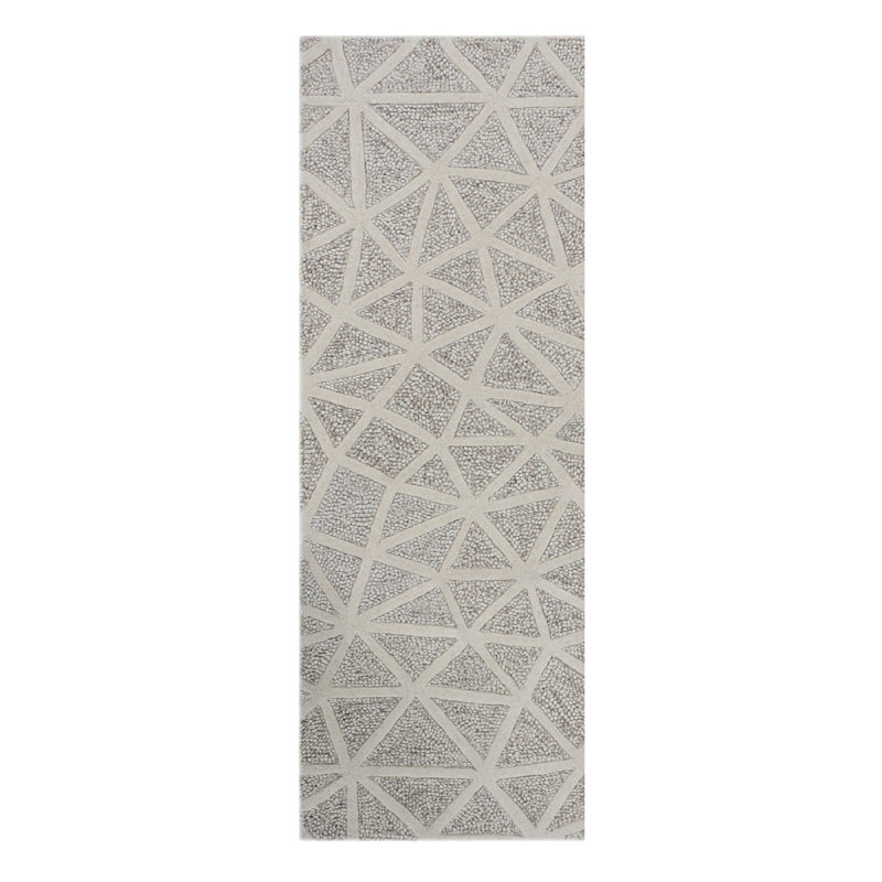 Extravaganza Geometric Area Rug in Heathered Gray, Runner 2'6" x 7'