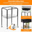 Cage à oiseaux 65,5 po avec dessus ouvert, cage de vol en métal avec support à roulettes détachable et tablette de rangement pour perroquets Conures Lovebird Cockatiel, noir