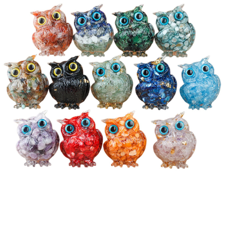 Natural Crystal  Owl Ornament