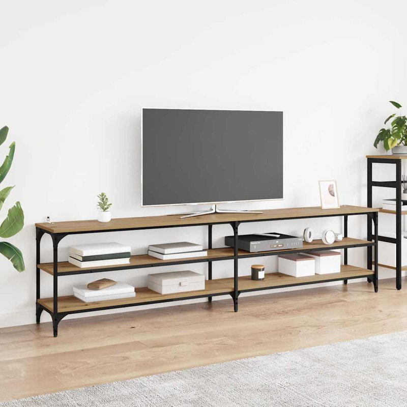 TV Stand, 50cm H x 200cm L x 30cm W, Artisan Oak