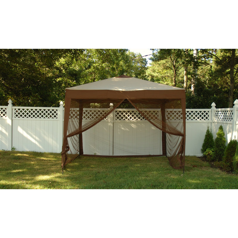 Pavillon de jardin en aluminium pour patio de l 10 pi x P 10 pi Stow, Chocolat
