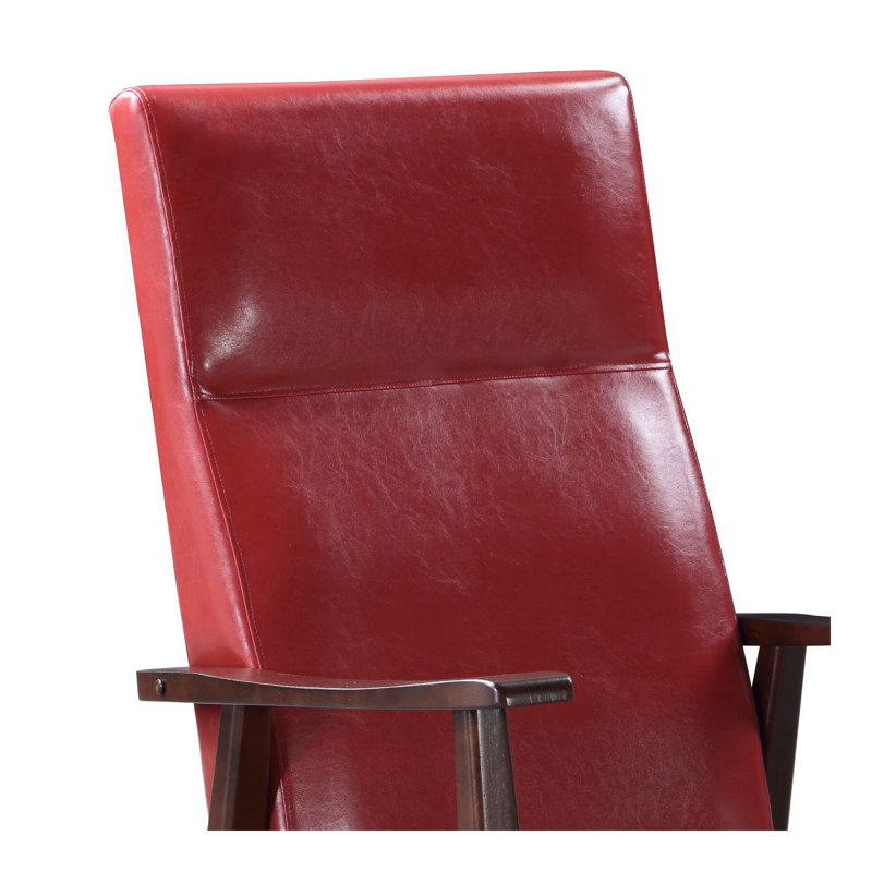 Chaise berçante rembourrée Dondee, Espresso et rouge