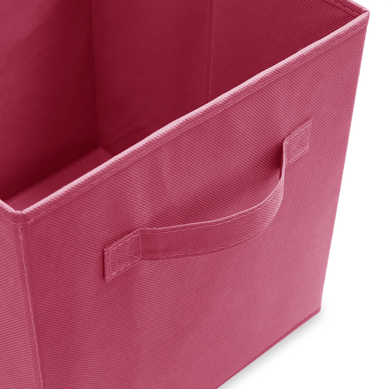 10.5" L x 10.5" W x 11" H Collapsible Fabric Cube Storage Bins, Hot Pink