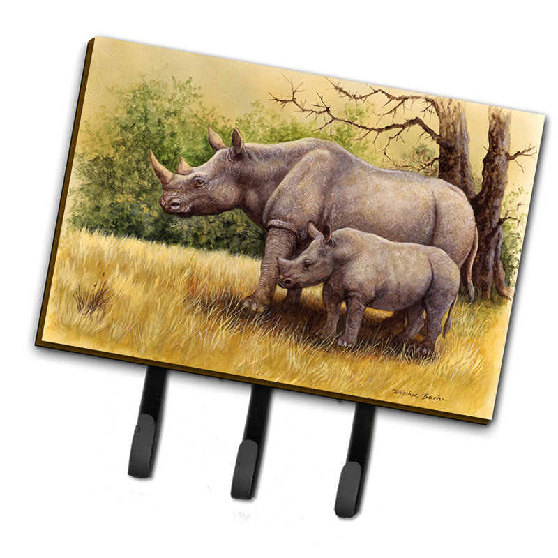 Organisateur de clés murales rhinoceros par daphné baxter avec crochets clés