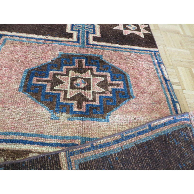 Tapis de couloir en Tapis décoratif laine brun noué à la main brun de conception unique 2 pi 10 po x 9 pi 8 po Corentin