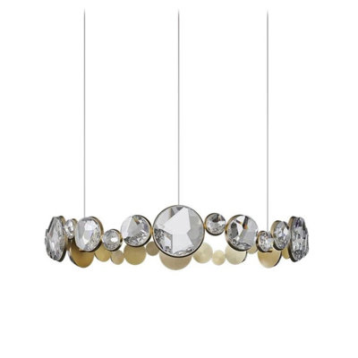 6 - Light Crystal Ring Chandelier with Crystal Accents Abracadabra Crystal