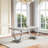 Modern Dining Room Set, Faux Marble Tabletop Kitchen Dining Table Set With Upholstered Chairs-1059450284-1054748044-1054745194