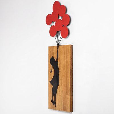 Decorative Wooden Wall Accessory, 27.6 x 24.4 inches | 100% Real Wood in Walnut & Black, 0.8 in Thickness | Metal Backing for Easy Hanging, Unique Color Variations | Perfect for Home Decor & Modern Interiors